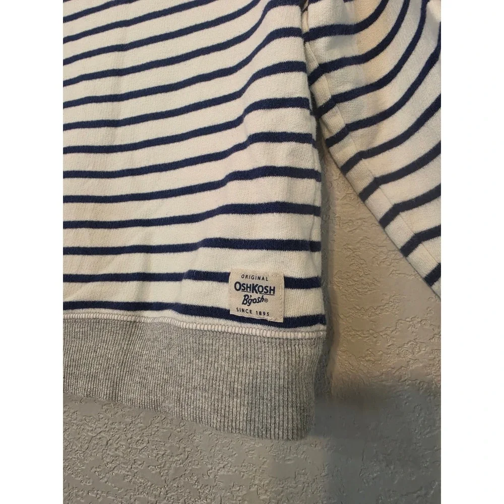 OshKosh Bgosh Kids Navy Blue White Striped Crew Neck Pullover Sweatshirt